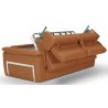 Canapé Convertible PERLA en cuir - Largeur 204 cm - Couchage 140cm